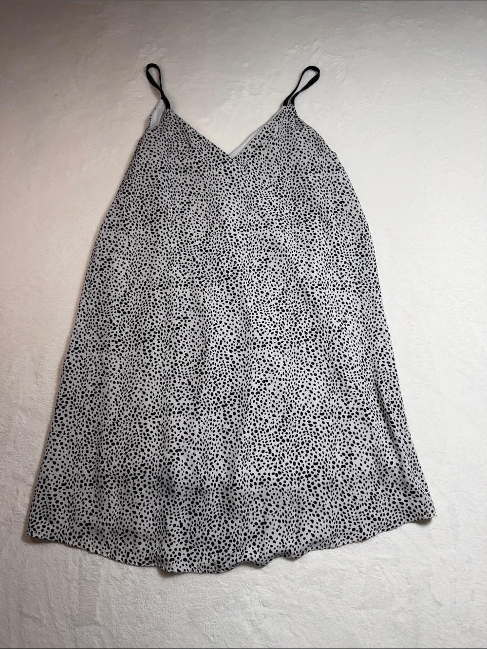 She + Sky White With Black Animal Print Slip Dress with Black Strap